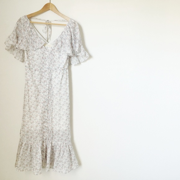 STEVIE MAY FLORAL CAPE SHOULDER DRESS - Picture 5 of 8